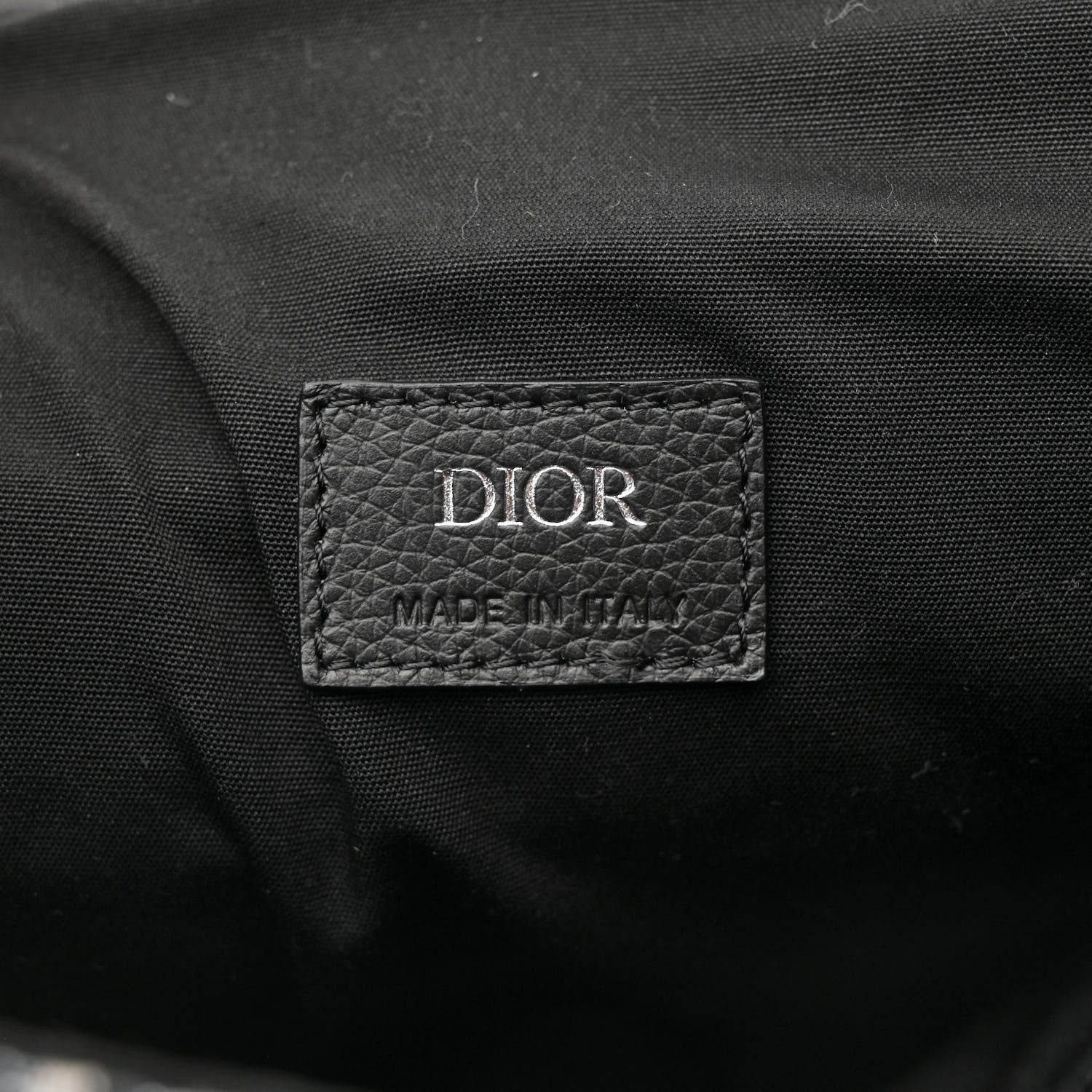 Christian Dior Oblique Jacquard Grained Calfskin Drawstring Saddle Backpack Beige Black 6 of 11