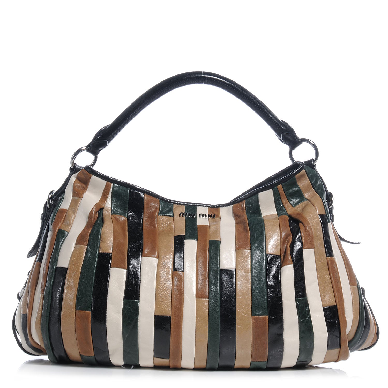 Miu Miu Nappa Leather Large Patchwork Tote Terra 1 of 10