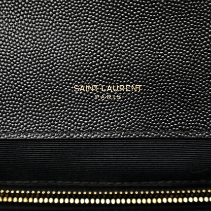 Saint Laurent Grain De Poudre Textured Mixed Matelasse Large Triquilt Monogram Satchel Black 12 of 12