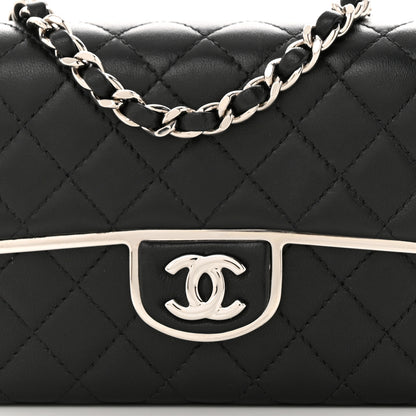 Chanel Lambskin Metal Quilted Small Evening Bag With Chain Black 8 of 11