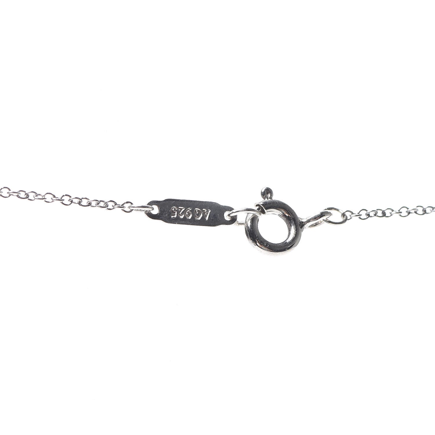 Tiffany Sterling Silver Diamond Daisy Key Pendant Necklace 4 of 5