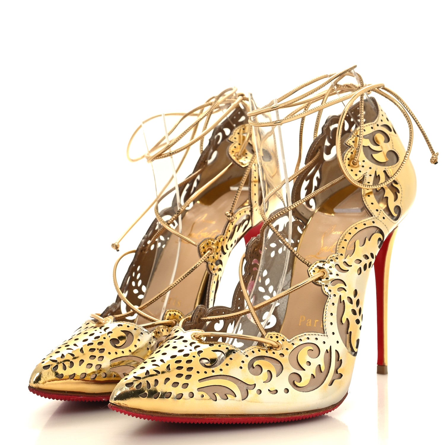 Christian Louboutin Metallic Impera 120 Pumps 39 Gold 3 of 8