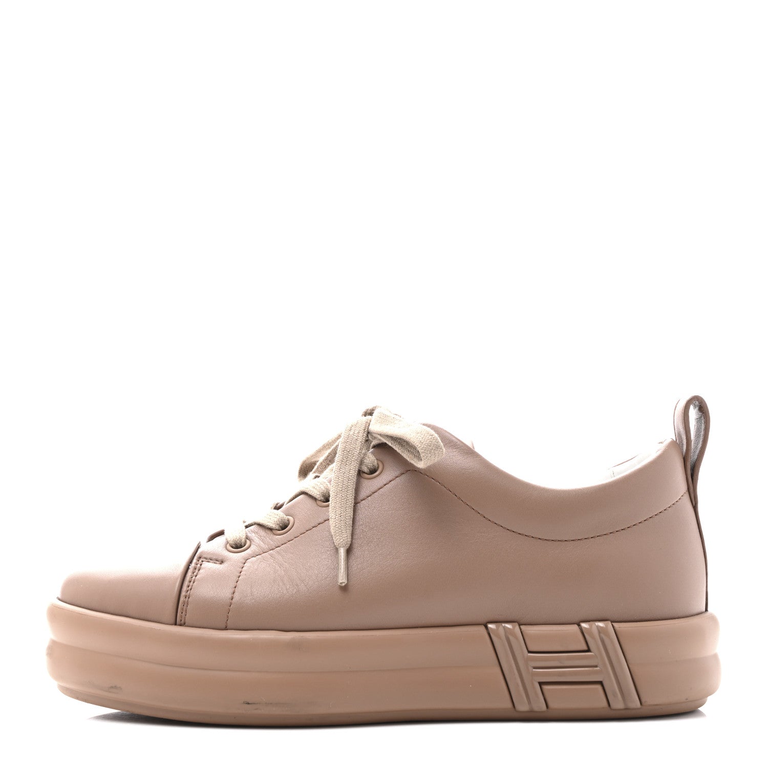 Hermes Calfskin Womens Happy Sneakers 37.5 Rose Perle 1 of 11