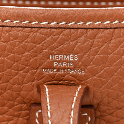 Hermes Taurillon Clemence Maxi Quadrille Evelyne TPM Gold Citron Rouge H Mauve Sylvestre 6 of 11