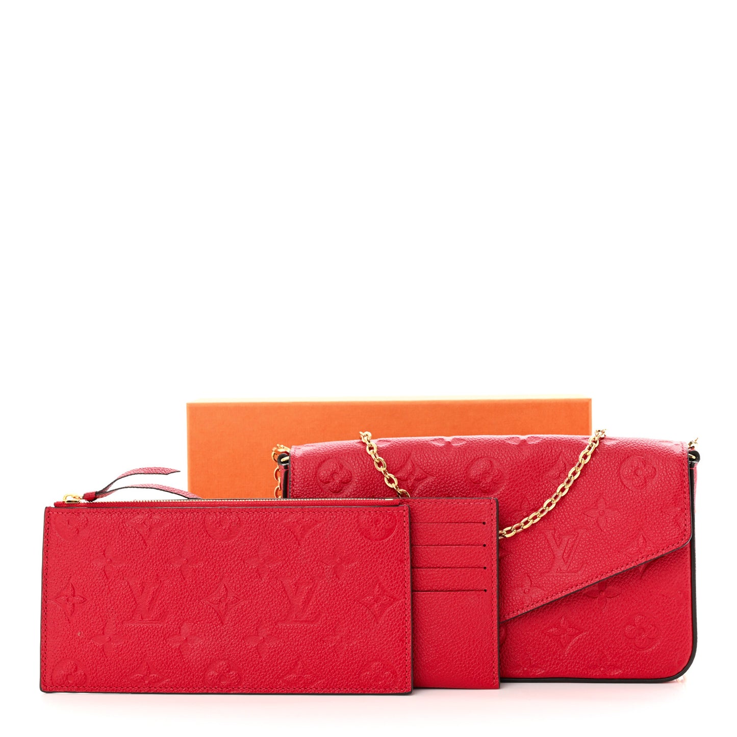 Empreinte Pochette Felicie Chain Wallet Scarlet