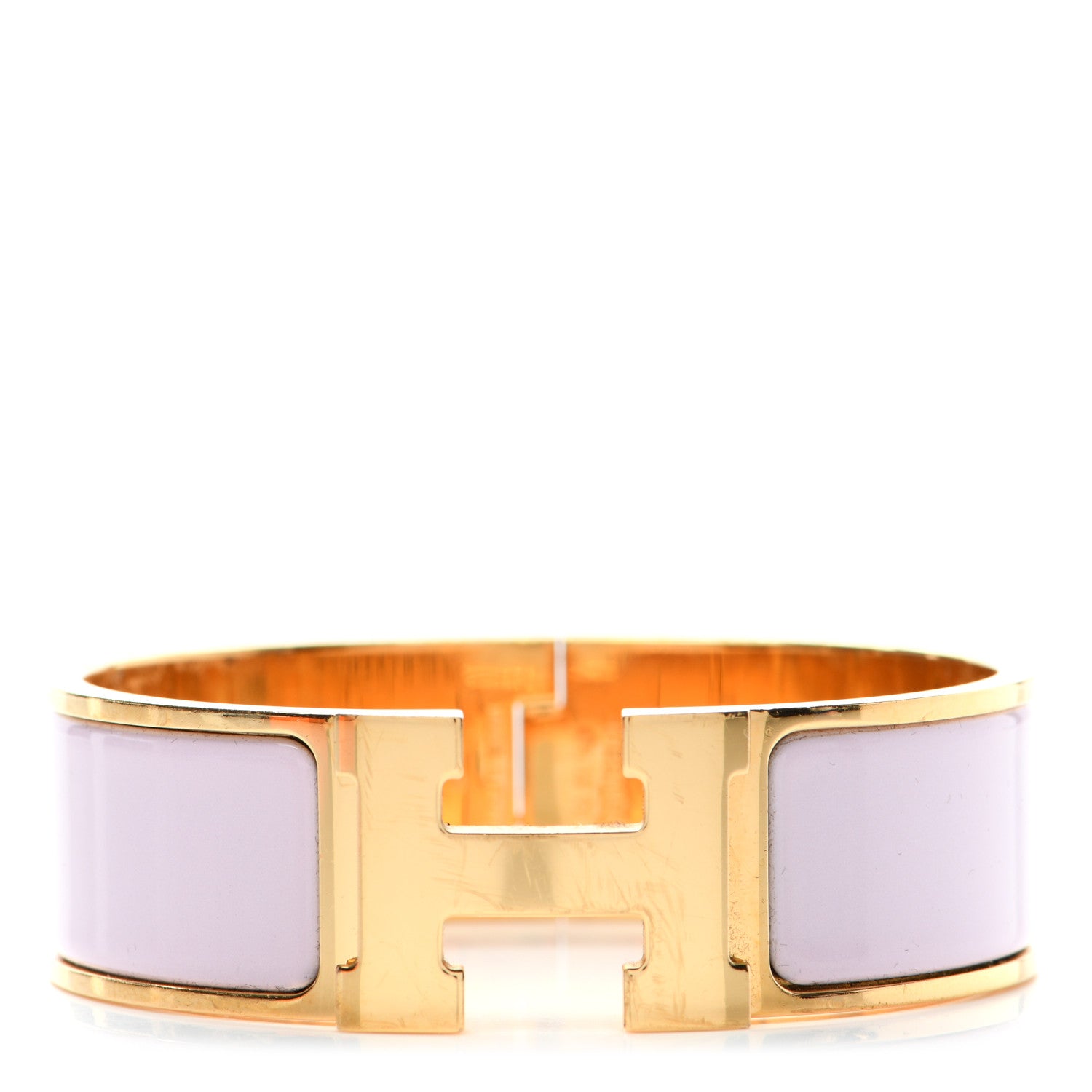 Hermes Enamel Wide Clic Clac H Bracelet GM Rose Dragee 1 of 4