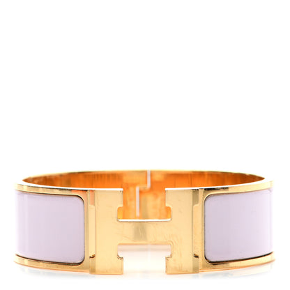 Hermes Enamel Wide Clic Clac H Bracelet GM Rose Dragee 1 of 4