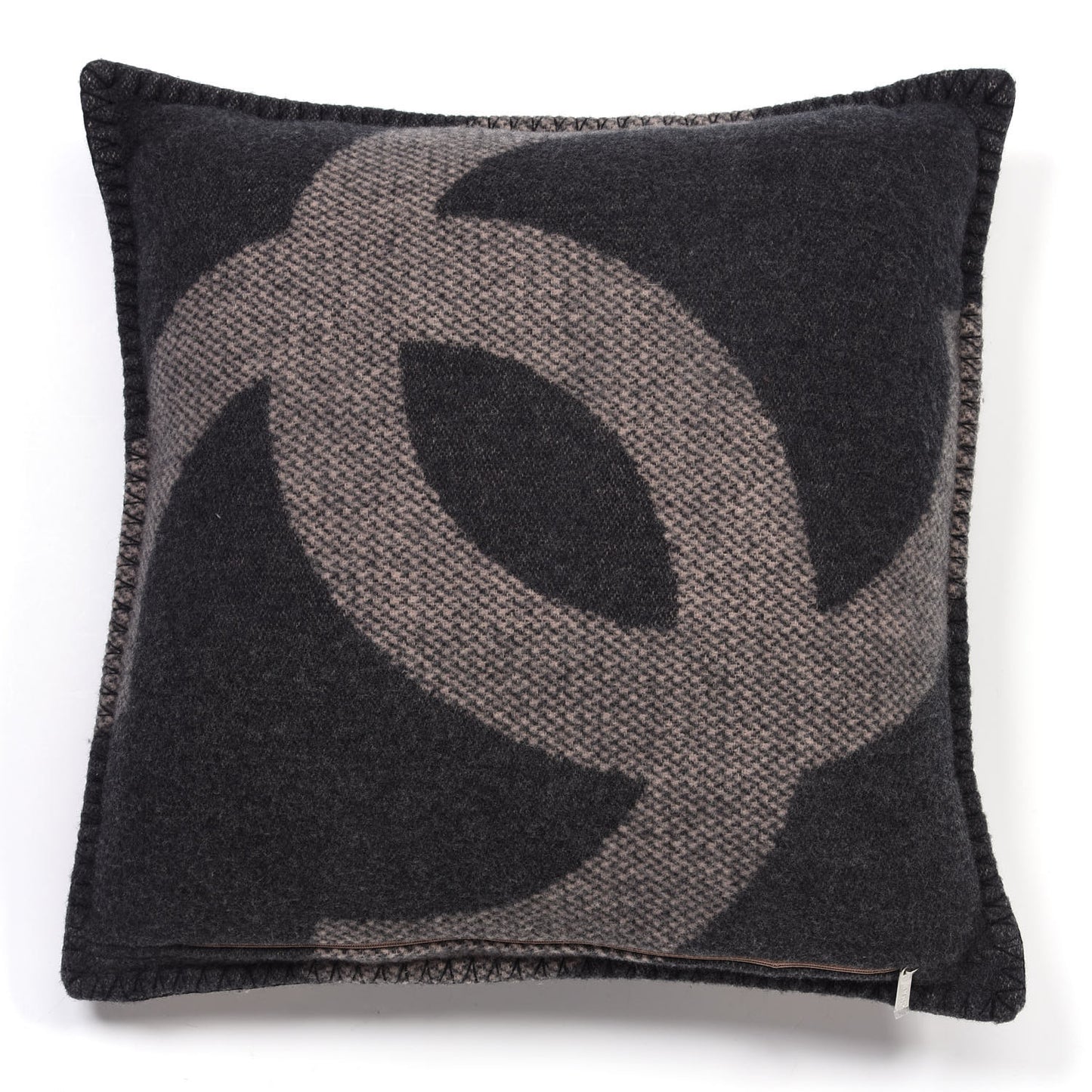 Merino Wool Cashmere CC Pillow Black Pink