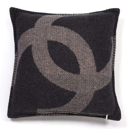 Chanel Merino Wool Cashmere CC Pillow Black Pink 2 of 3