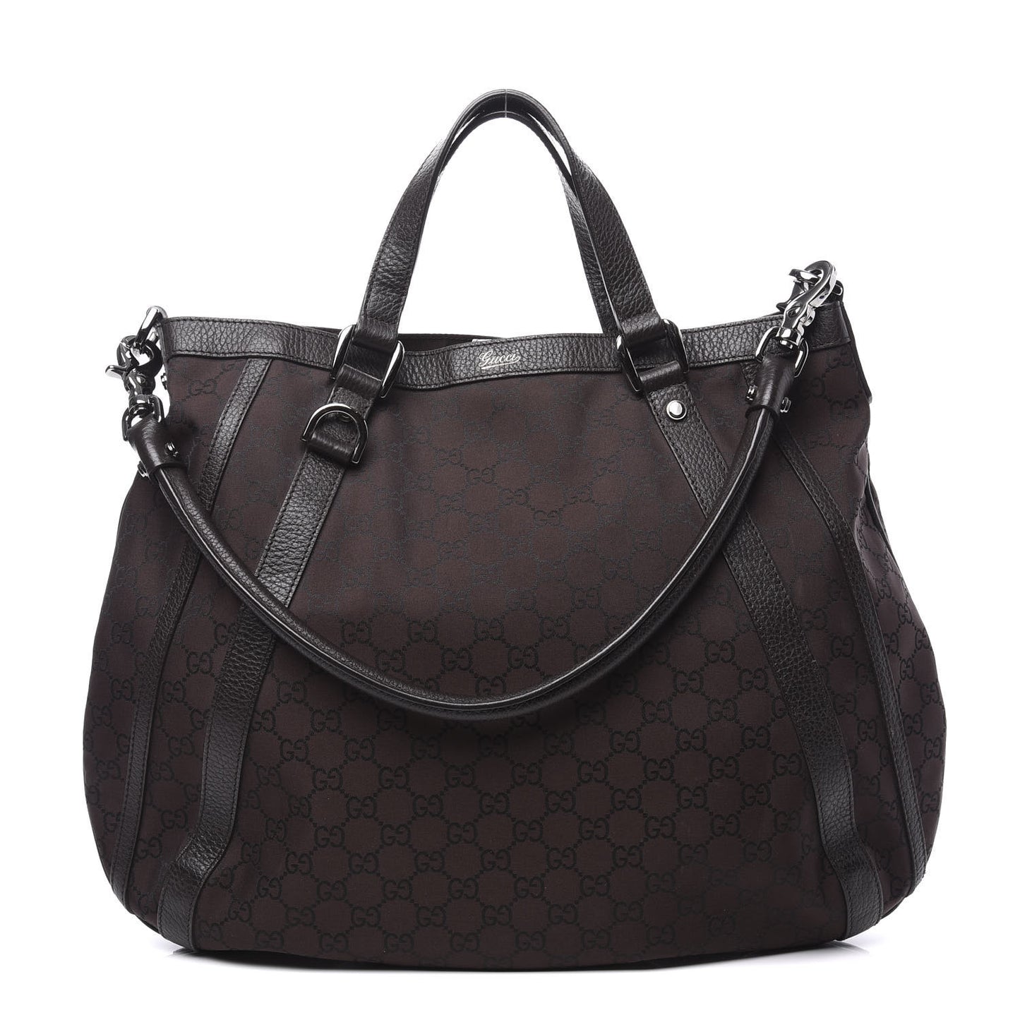 Monogram Medium Abbey Convertible Tote Dark Brown