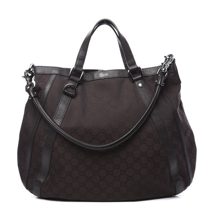 Gucci Monogram Medium Abbey Convertible Tote Dark Brown 1 of 10