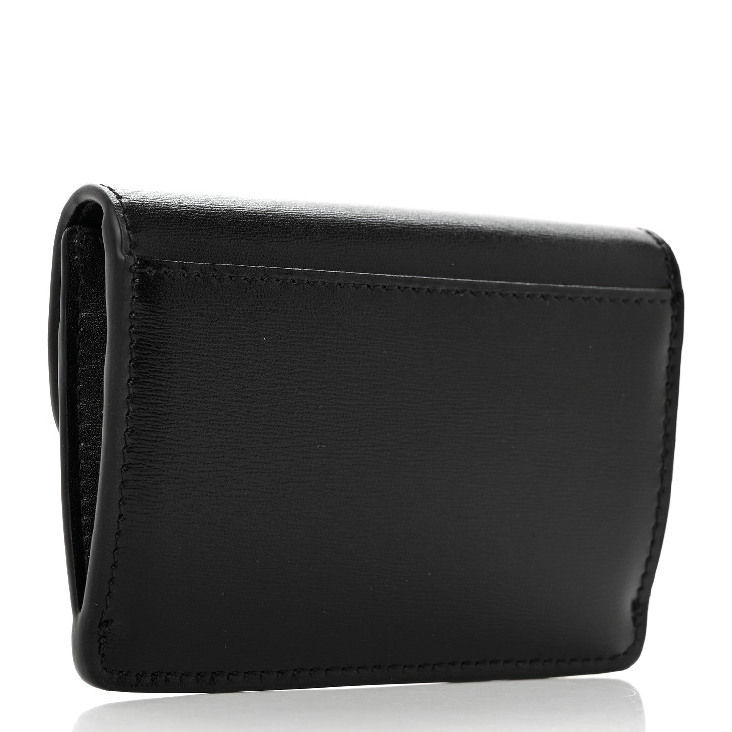 Celine Shiny Calfskin Triomphe Flap Card Holder Black 3 of 9