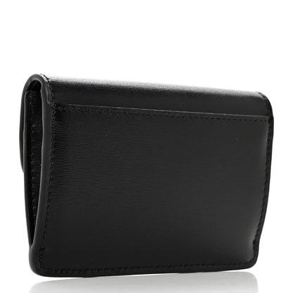 Celine Shiny Calfskin Triomphe Flap Card Holder Black 3 of 9