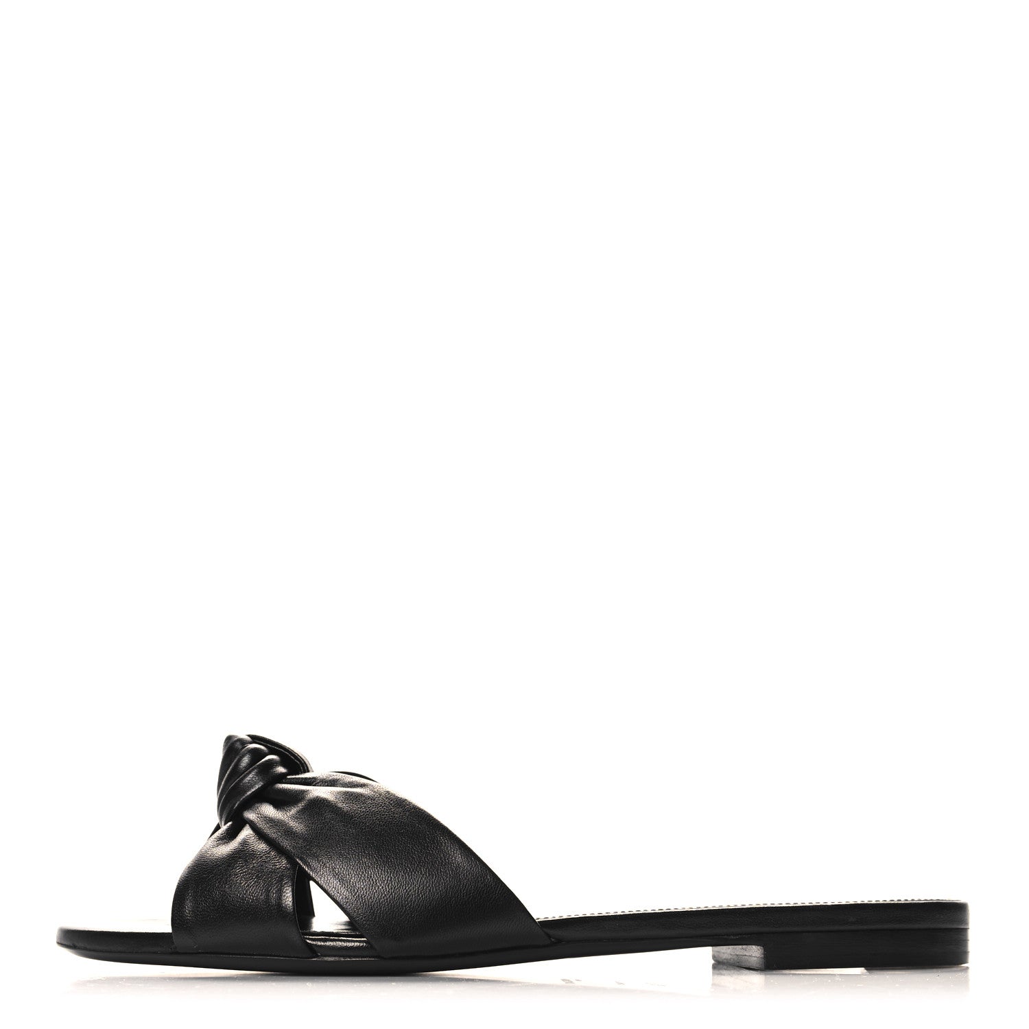 Saint Laurent Incrociato Muriel Bianca Slide Sandals 37.5 Black 1 of 9