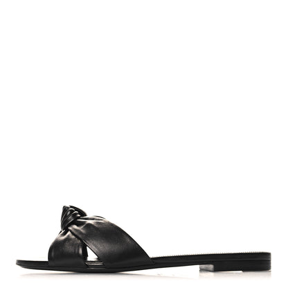 Saint Laurent Incrociato Muriel Bianca Slide Sandals 37.5 Black 1 of 9
