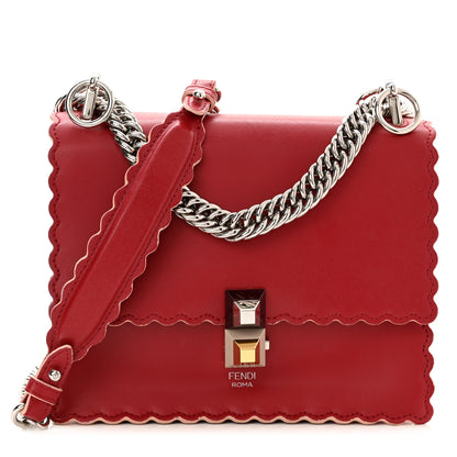 Fendi Vitello Liberty Scalloped Studded Small Kan I Shoulder Bag Fragola 1 of 10
