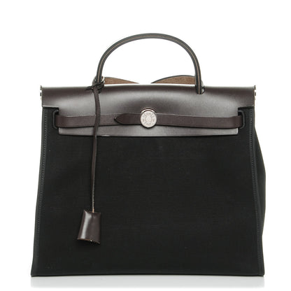 Hermes Military Toile Vache Hunter Herbag Zip PM 31 Black 1 of 8