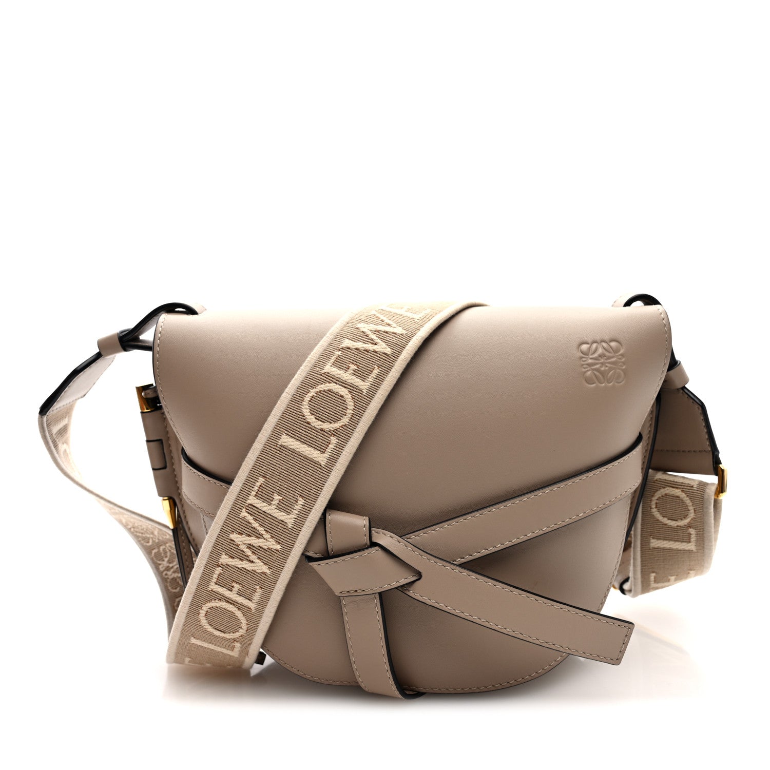 Loewe Soft Calfskin Jacquard Small Gate Crossbody Bag Sand 1 of 10