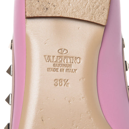 Valentino Garavani Calfskin Nappa Rockstud Ballerina Flats 38.5 Giacinto Poudre 8 of 15