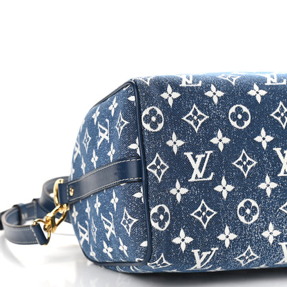 Louis Vuitton Monogram Jacquard Denim Speedy Bandouliere 25 Bleu 8 of 9