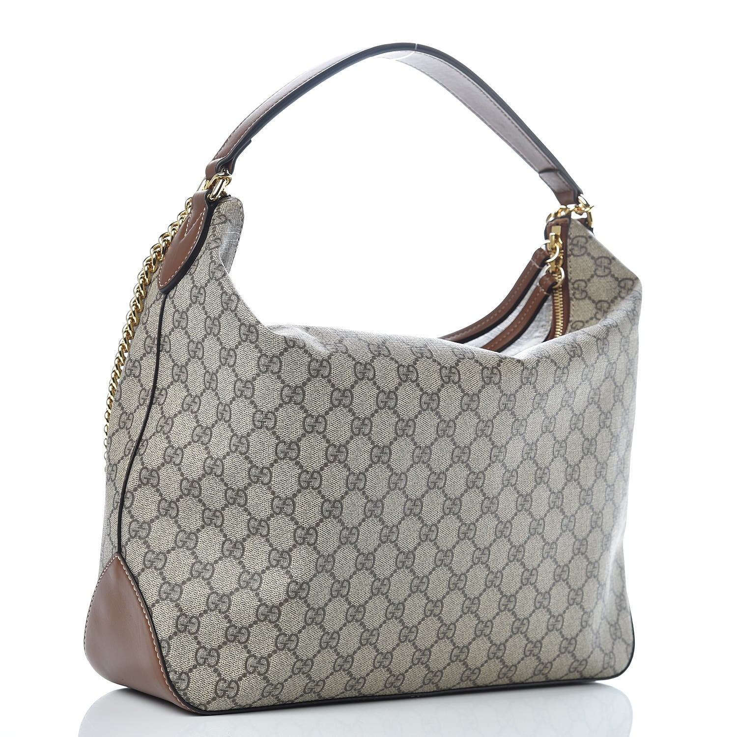 Gucci GG Supreme Monogram Large Linea A Hobo Light Brown 4 of 11
