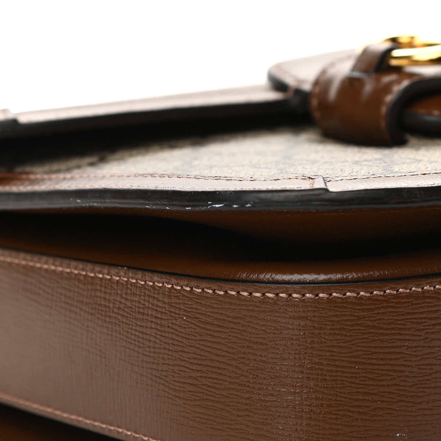 GG Supreme Monogram Horsebit 1955 Shoulder Bag Beige Brown Sugar