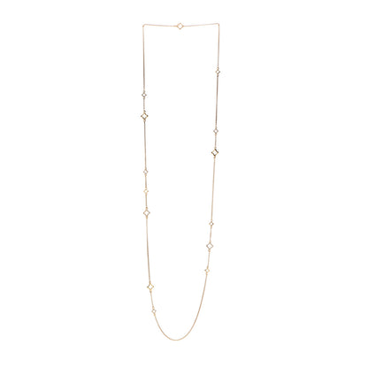 David Yurman 18K Yellow Gold Diamond Quatrefoil Station Necklace 3 of 4