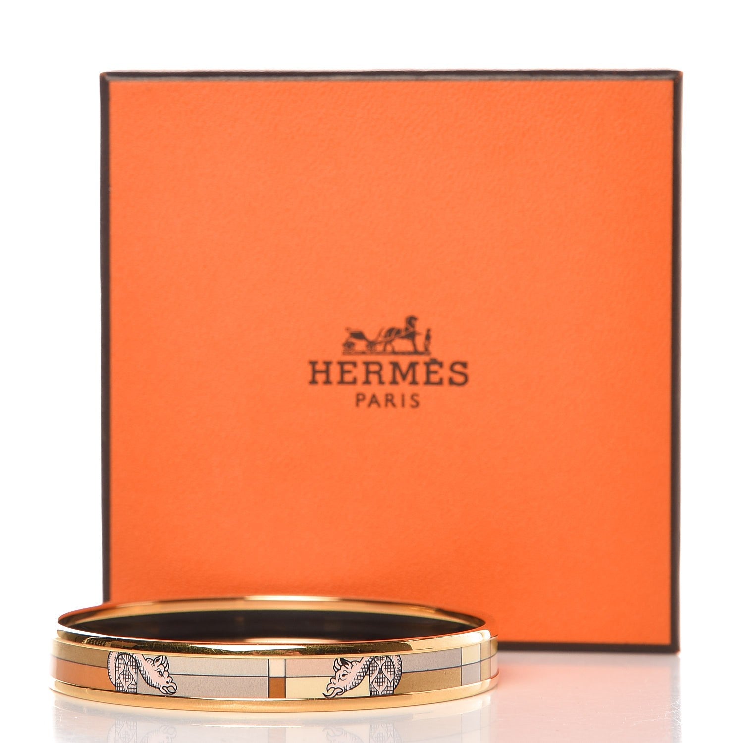 Hermes Printed Enamel Della Cavalleria Narrow Bracelet 65 5 of 5