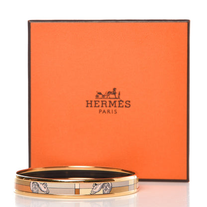 Hermes Printed Enamel Della Cavalleria Narrow Bracelet 65 5 of 5