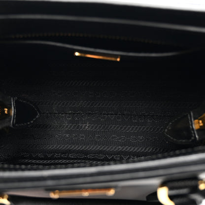 Prada Saffiano Soft Calfskin Mini Zippered Crossbody Tote Black 5 of 16