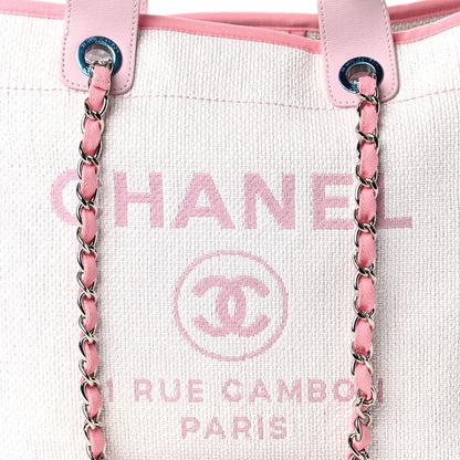 Chanel Woven Straw Raffia Medium Deauville Tote Pink 10 of 10