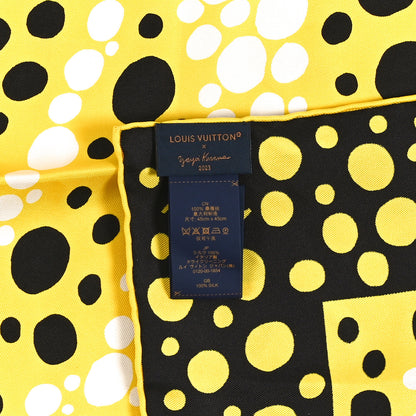 Louis Vuitton LV x YK Silk Monogram Dots Scarf 45 Yellow Black 6 of 6