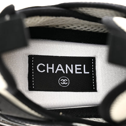 Chanel Fabric Suede Calfskin CC Sneakers 41 White Black 7 of 8