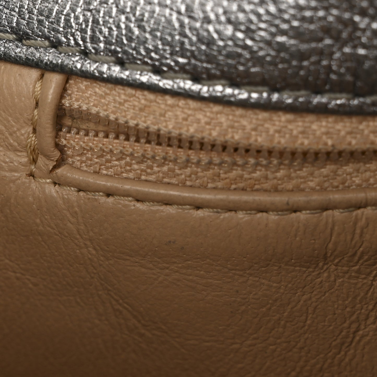 Metallic Deerskin Luxe Ligne Flap  Silver
