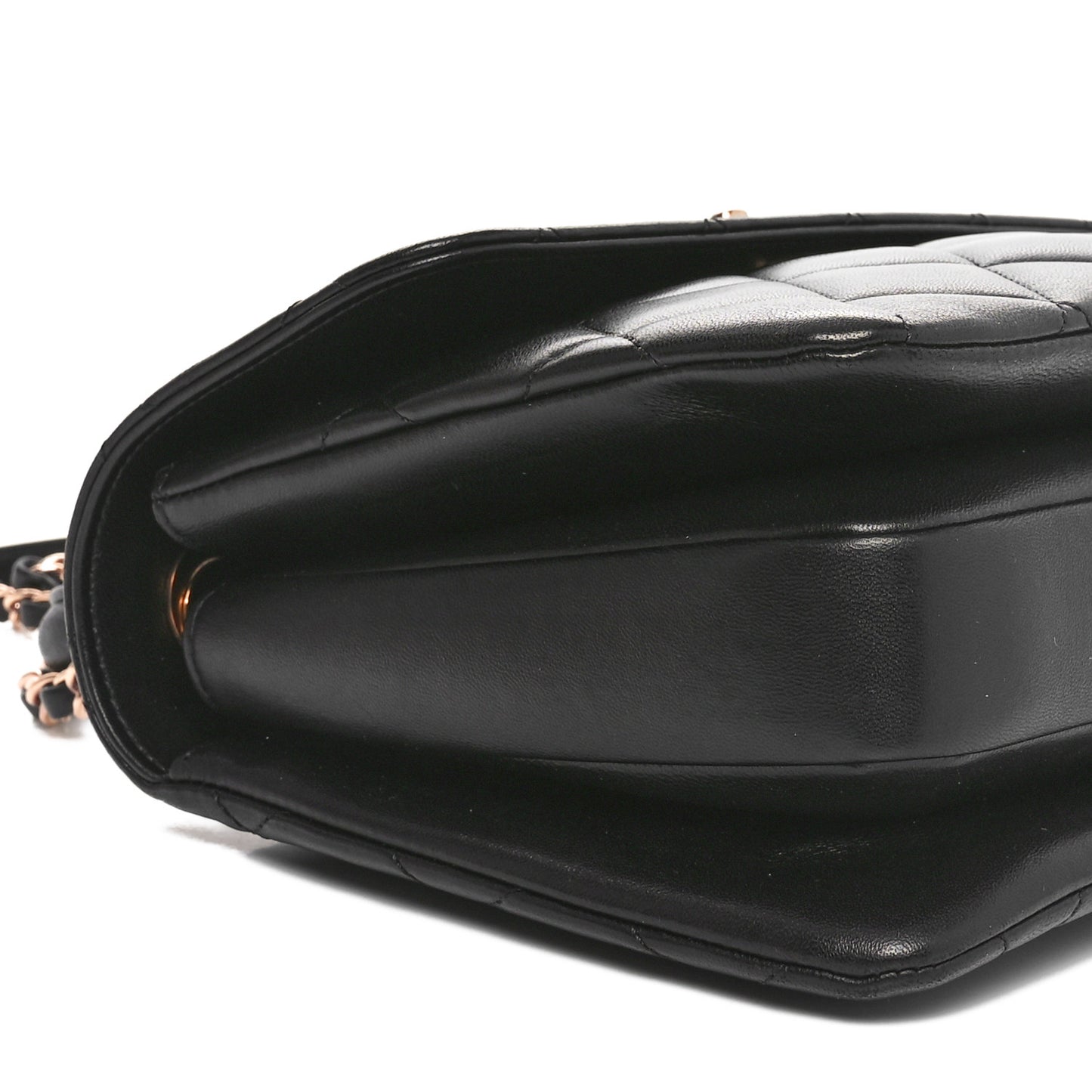 Lambskin Quilted Small Trendy CC Dual Handle Flap Bag Black