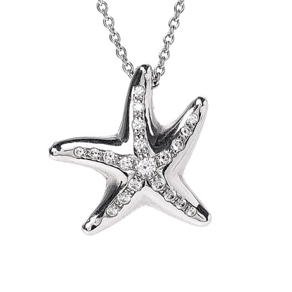 Tiffany Platinum Diamond 15mm Elsa Peretti Pave Starfish Pendant Necklace 4 of 9
