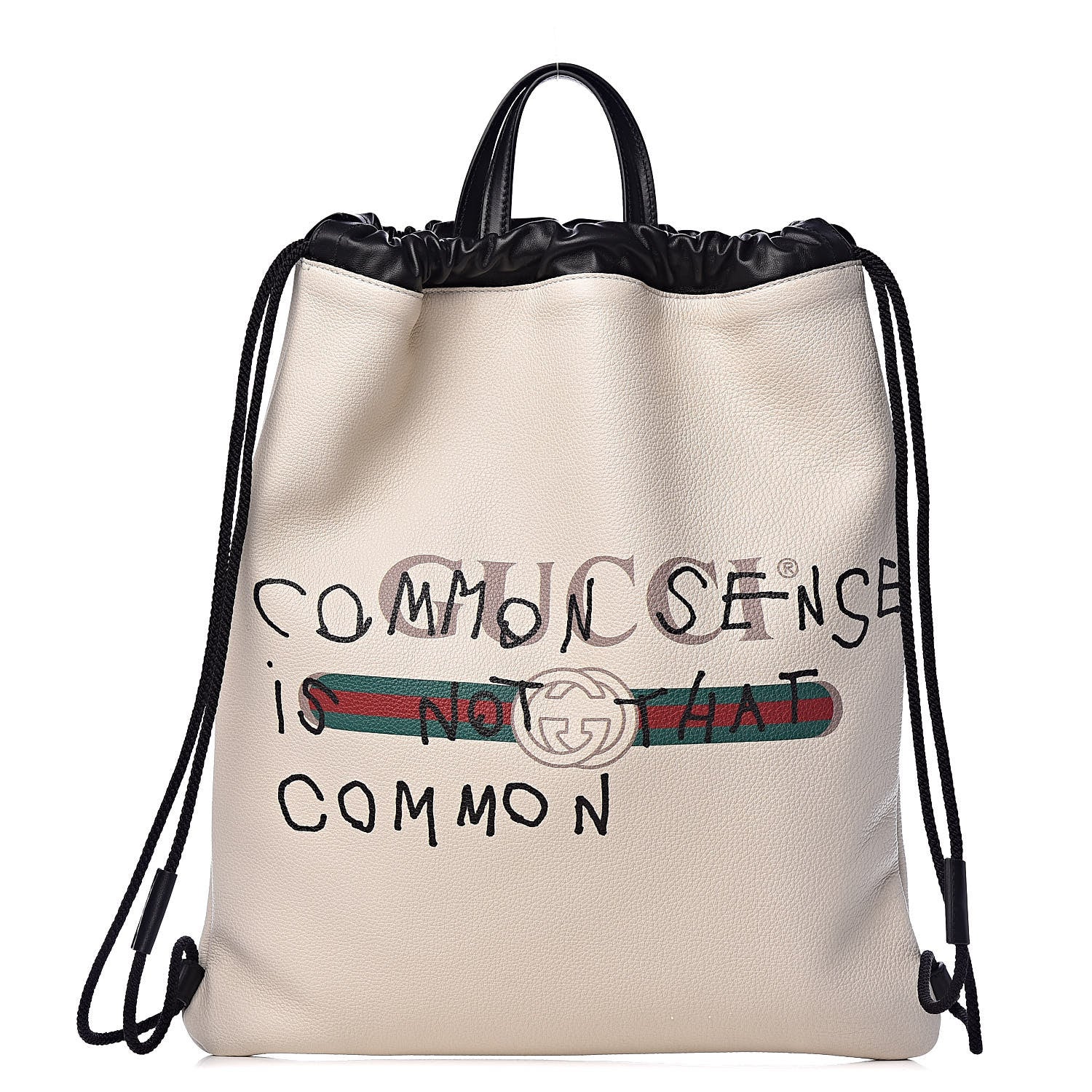 Gucci Calfskin Coco Capitan Logo Drawstring Backpack Mystic White 1 of 10