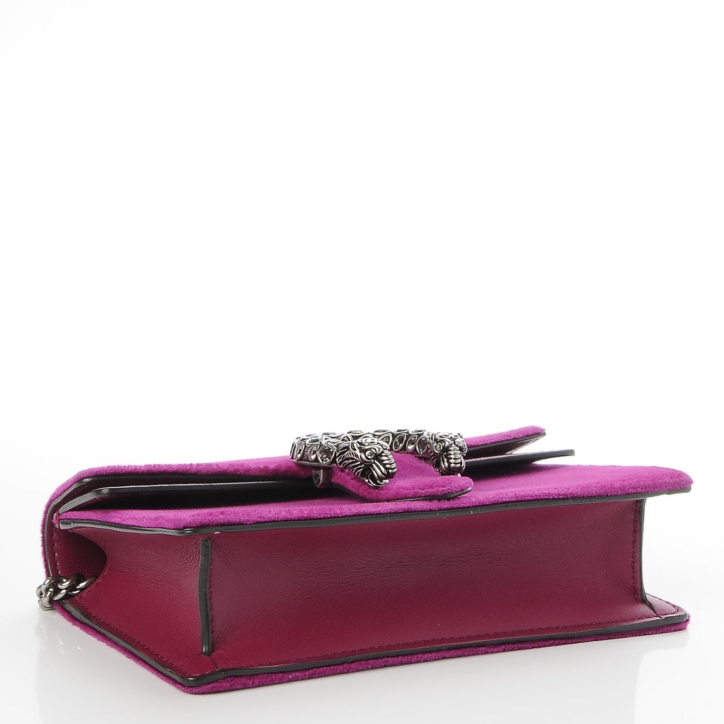 Velvet Super Mini Dionysus Shoulder Bag Fuchsia Violet Cyclamen