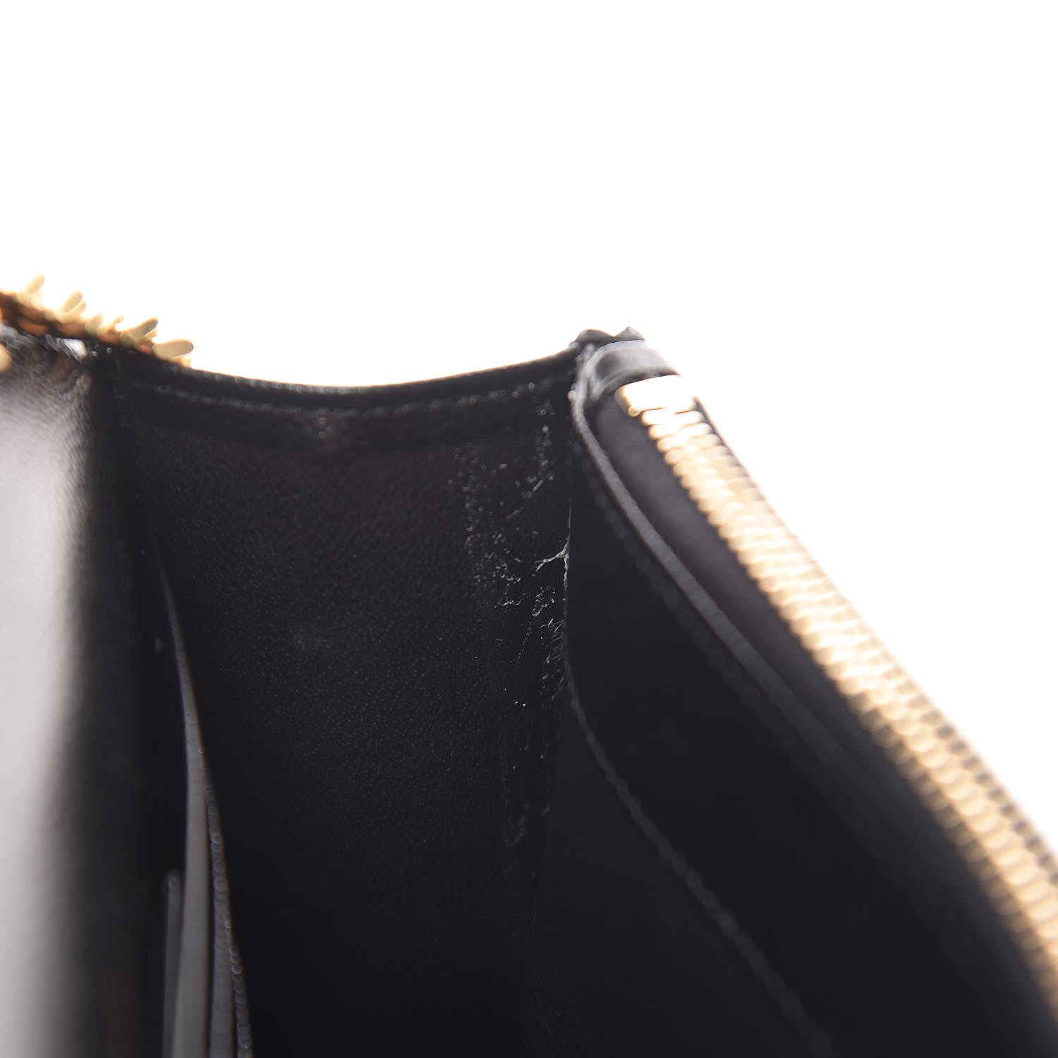 Saint Laurent Grain De Poudre Matelasse Chevron Monogram Envelope Chain Wallet Black 10 of 11