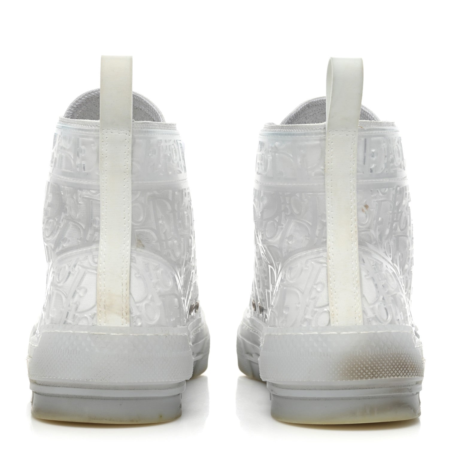 Christian Dior PVC Oblique Embossed Mens B23 High Top Sneakers 44 White 4 of 13