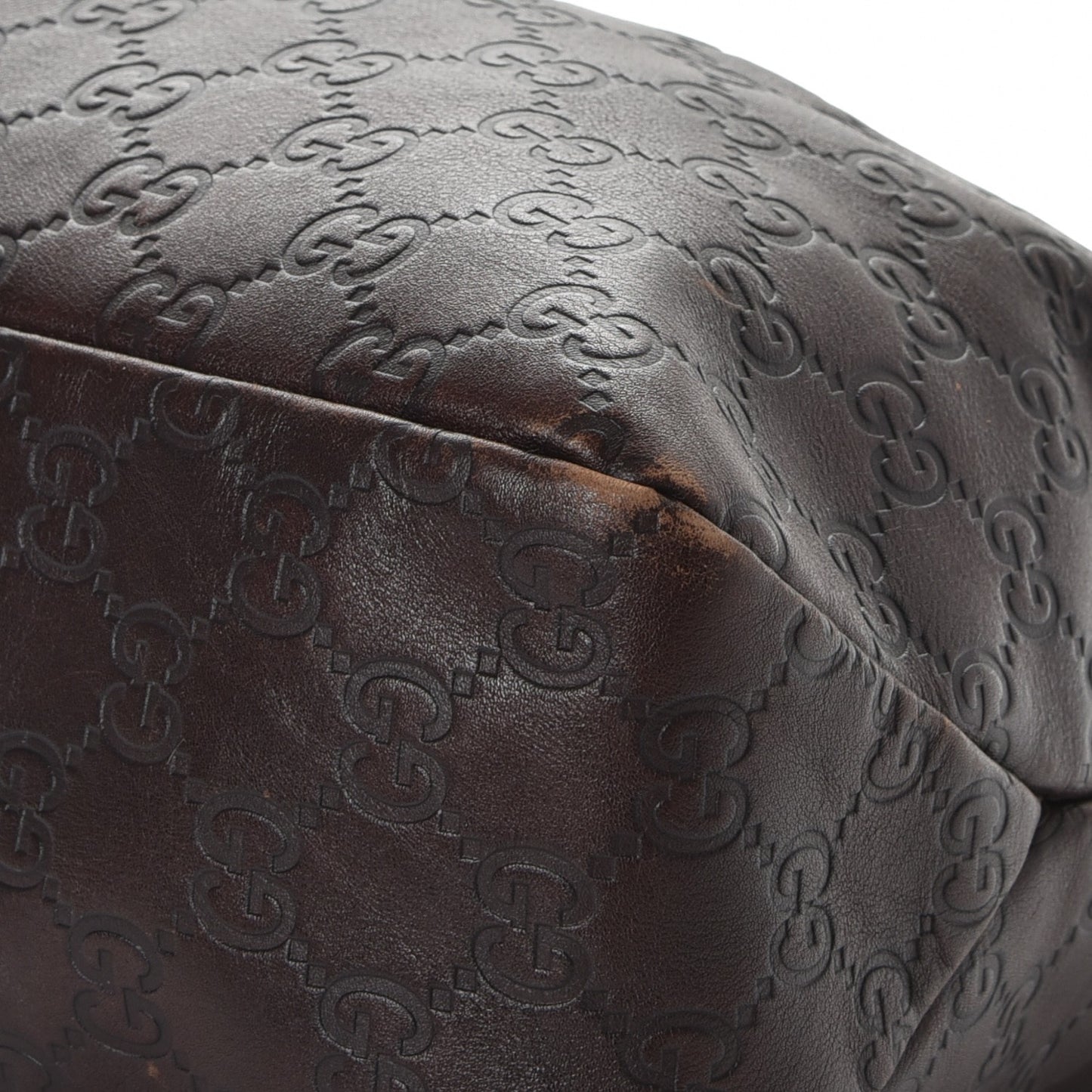 Guccissima Medium Horsebit Chain Hobo Dark Brown