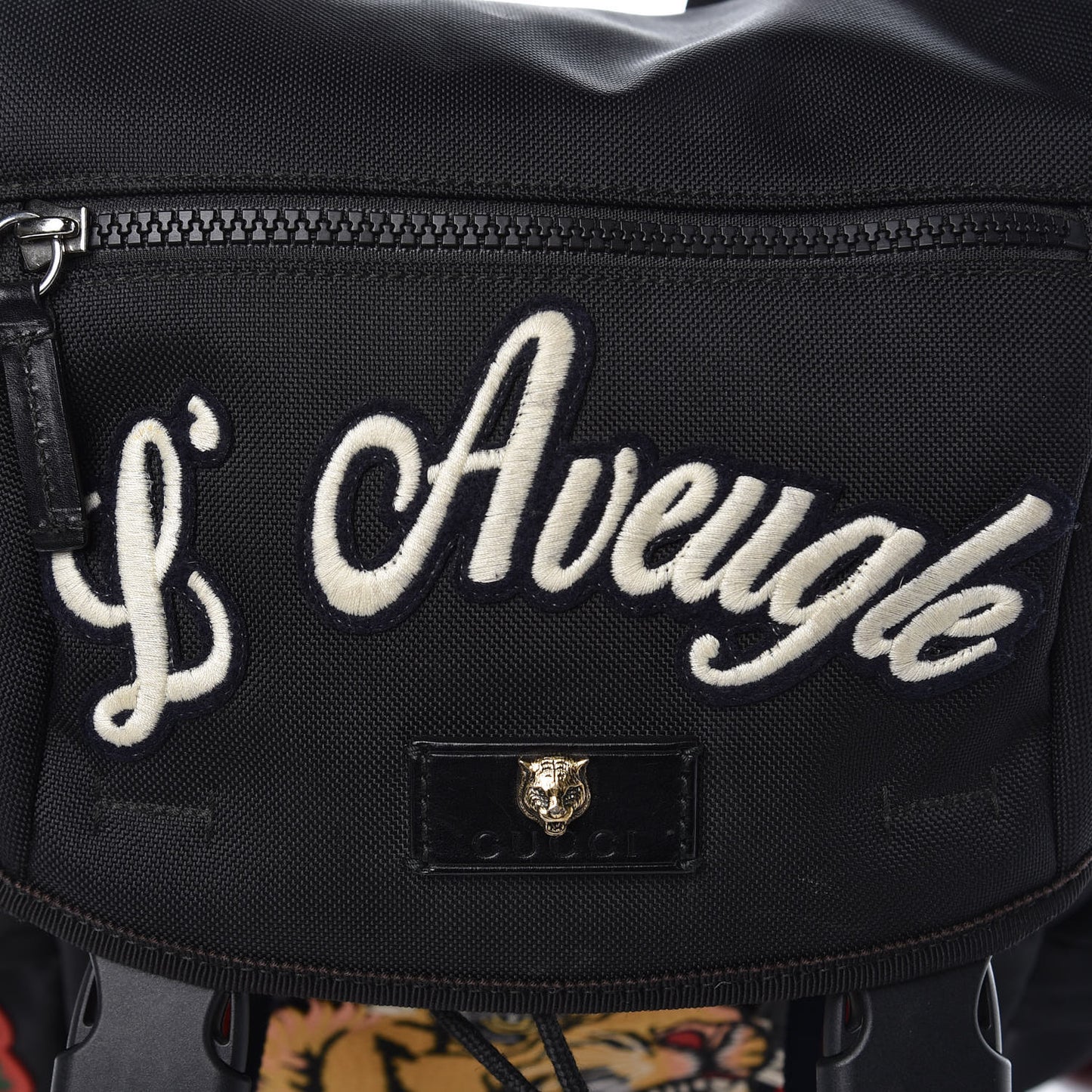 Techno Canvas Web L'Aveugle Par Amour Embroidered Double Buckle Backpack Black