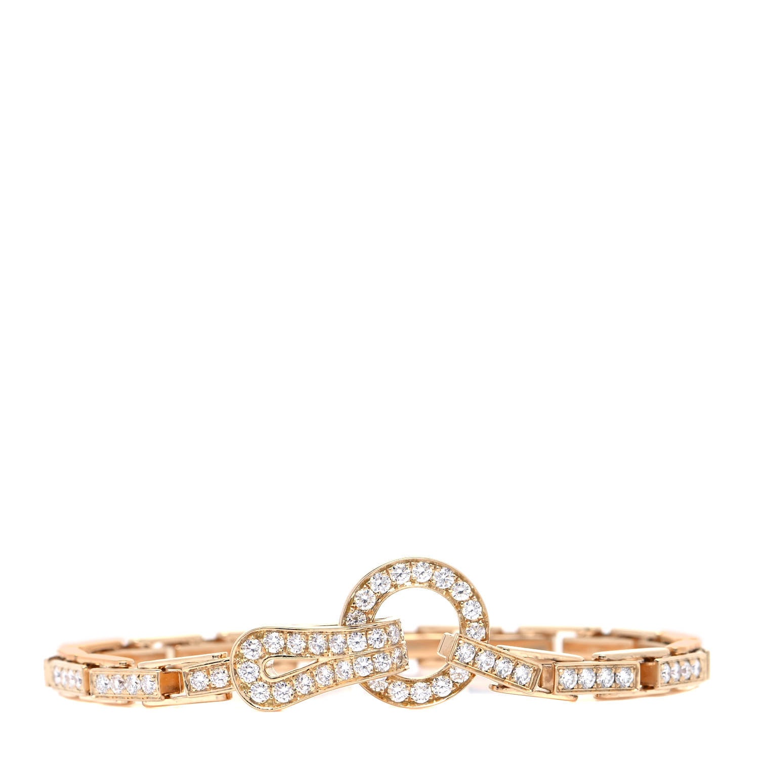 Cartier 18K Yellow Gold Diamond Agrafe Link Bracelet 1 of 7