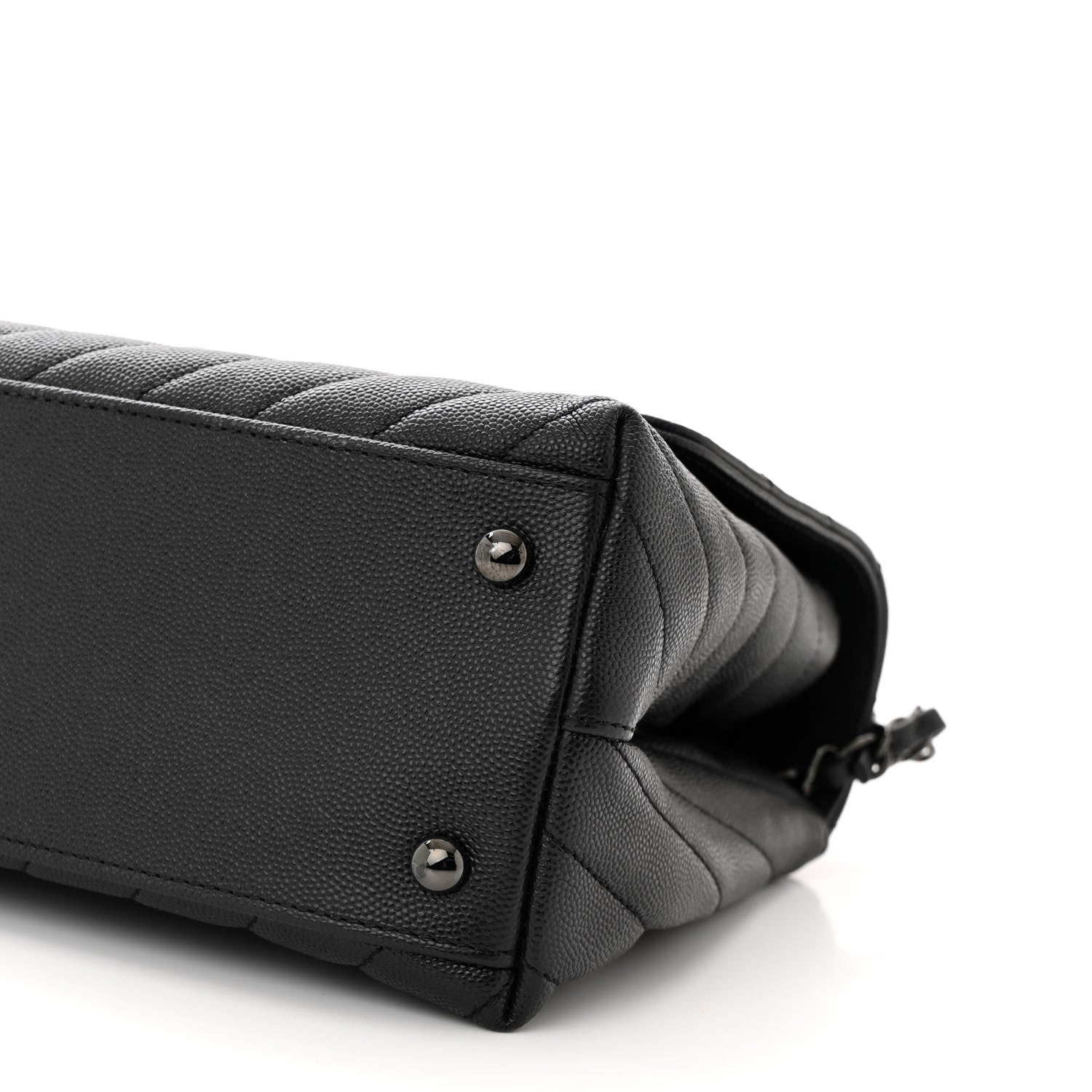 Chanel Caviar Chevron Quilted Small Coco Handle Flap So Black 10 of 10
