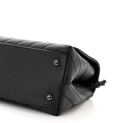 Chanel Caviar Chevron Quilted Small Coco Handle Flap So Black 10 of 10