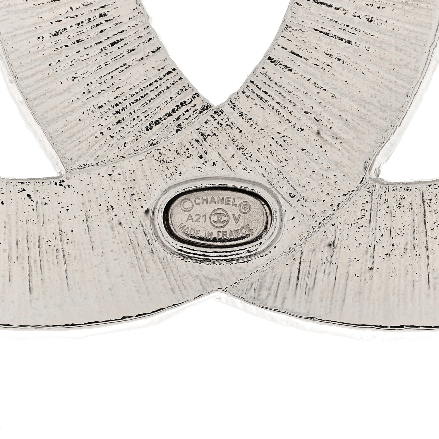 Chanel Baguette Crystal CC Brooch Silver 3 of 4