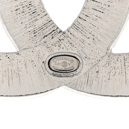 Chanel Baguette Crystal CC Brooch Silver 3 of 4