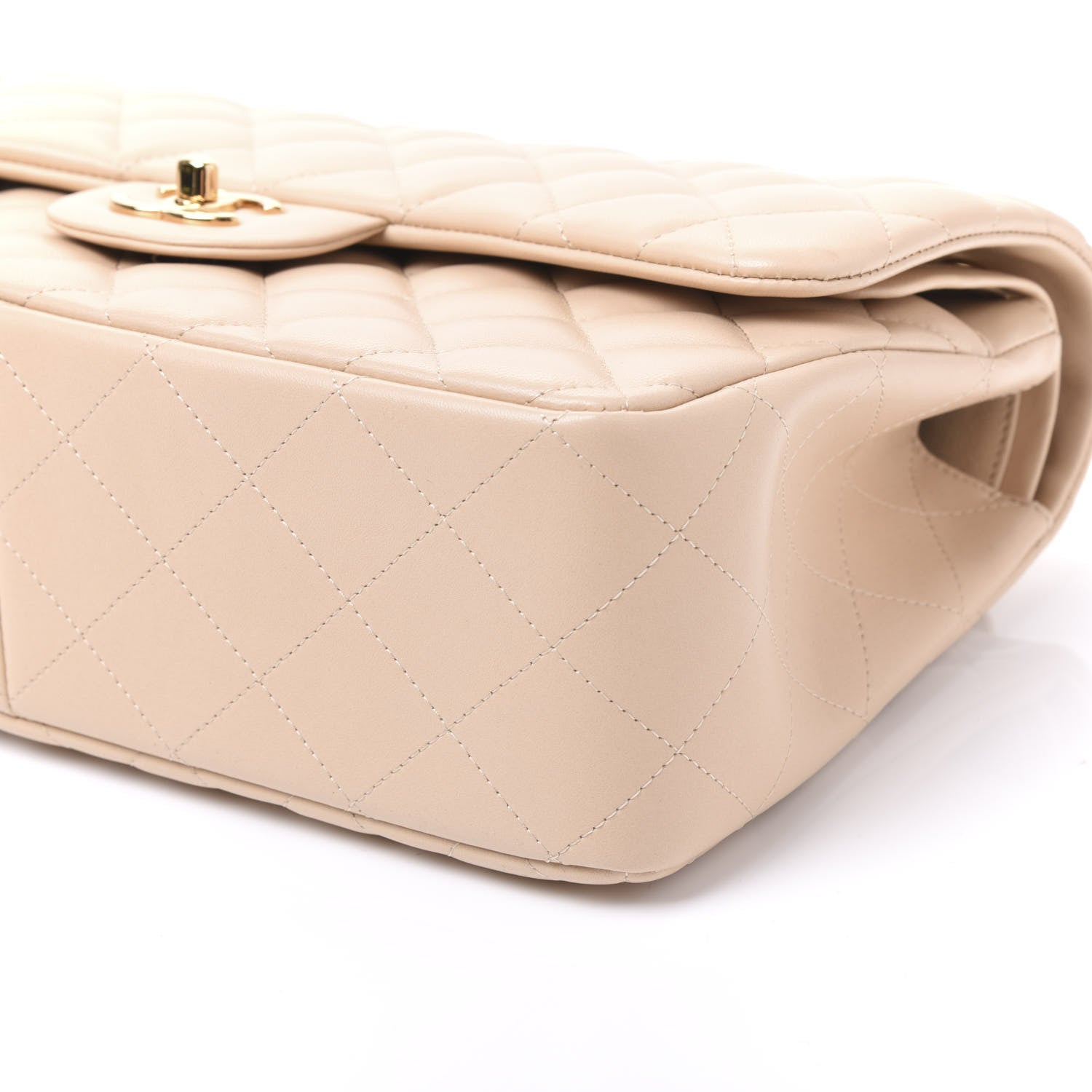 Chanel Lambskin Quilted Jumbo Double Flap Light Beige 6 of 11