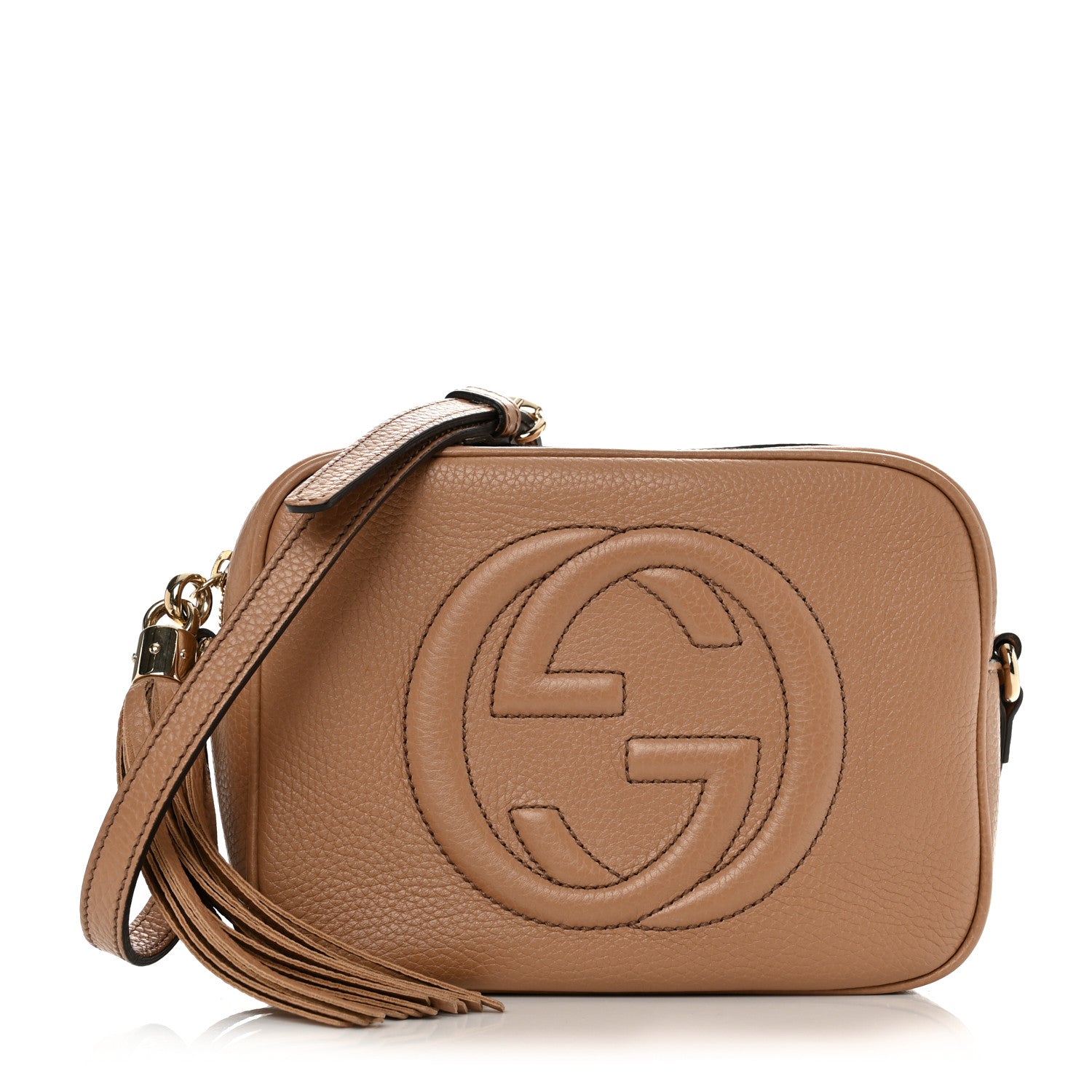 Gucci Pebbled Calfskin Small Soho Disco Bag Camelia 1 of 12