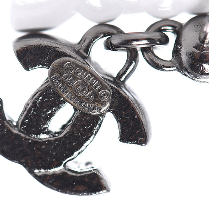 Chanel Crystal CC Drop Earrings Silver Multicolor 4 of 4